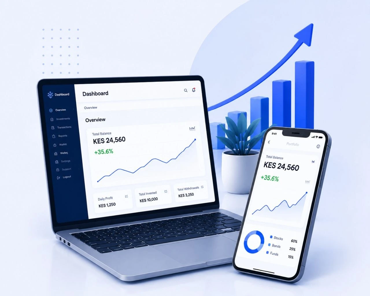 Investment growth illustration